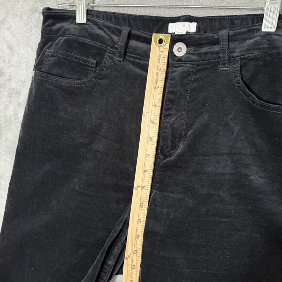 J Jill Velvet Pants 16P Black Petite Straight Leg Soft Stretch Luxe Minimalist - Picture 5 of 9